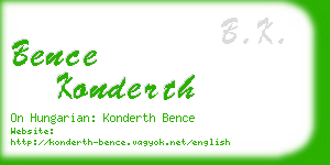 bence konderth business card